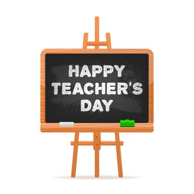 Flat happy teacher s day board for celebration design. Happy holiday.