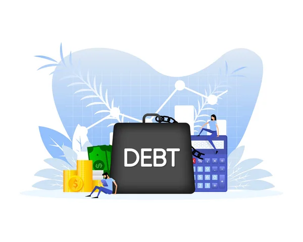 Debt Illustration People Vector Stock Illustration Business Concept — 图库矢量图片