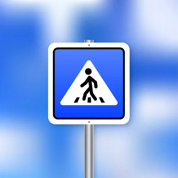 Crosswalk Icon Pedestrian Crossing Traffic Sign Vector Illustration — 图库矢量图片