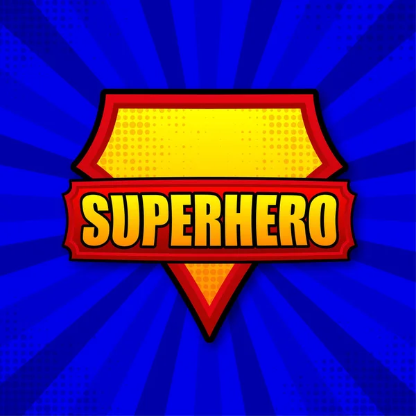 Superhero Logo Template Frame Divergent Rays Super Hero Shield - Stok Vektor