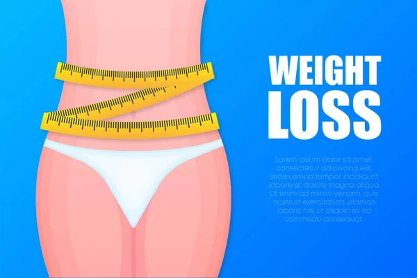 Weight Loss Program Diet Fitness Liposuction Vector Illustration — Vettoriale Stock