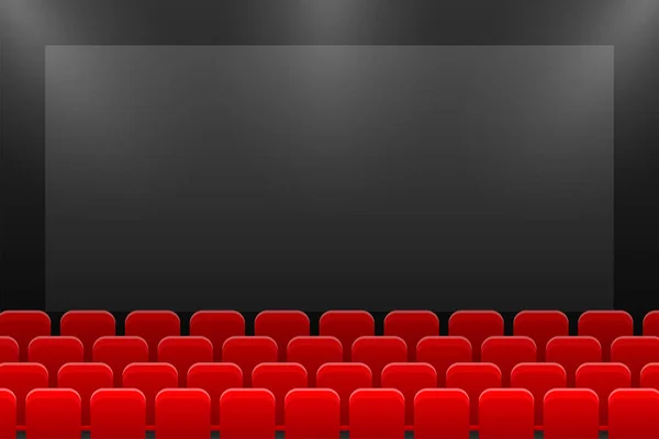 Cinema Auditorium Movie Theater Interior Vector Illustration — Stockový vektor