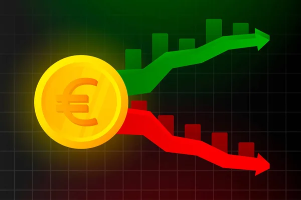 Euro Stock Online Trading Technical Analysis Candlestick Chart Stock Exchanges — Stockový vektor