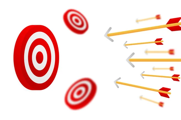 Target Goal Arrow Icon Business Concept Shot Miss Vector Illustration — Vector de stock