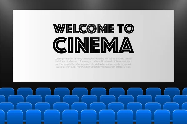 Cinema Auditorium Movie Theater Interior Vector Illustration — 스톡 벡터