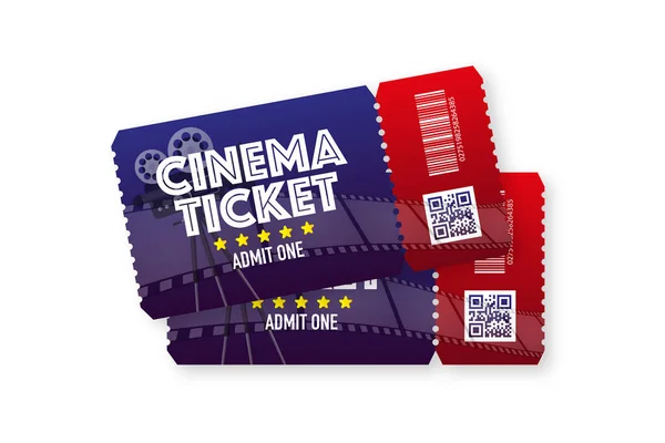 Cinema Ticket Card Music Movie Festival Vector Illustration — Stockvektor