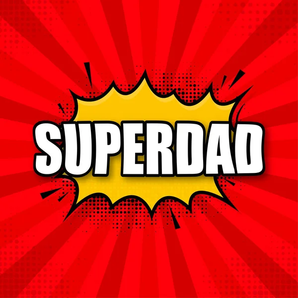 Superdad Logo Template Frame Divergent Rays Super Dad Shield — Stok Vektör