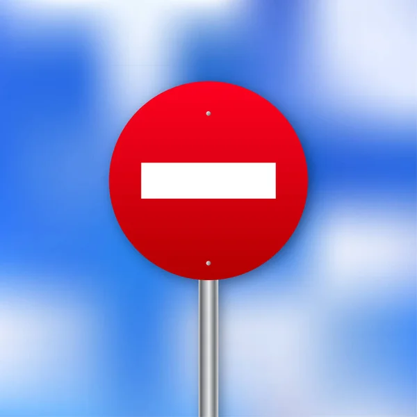 Red Road Stop Sign Road Traffic Regulatory Warning — Stock vektor