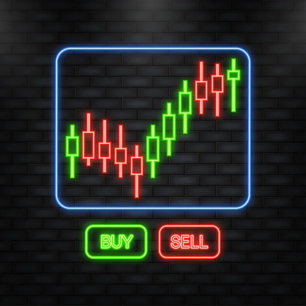 Stock Online Trading Technical Analysis Candlestick Chart Stock Exchanges Index —  Vetores de Stock