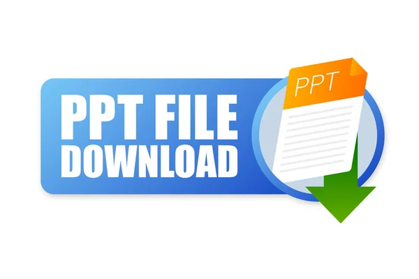 Icône Fichier Ppt Type Document Tableur Illustration Graphique Design Plat — Image vectorielle