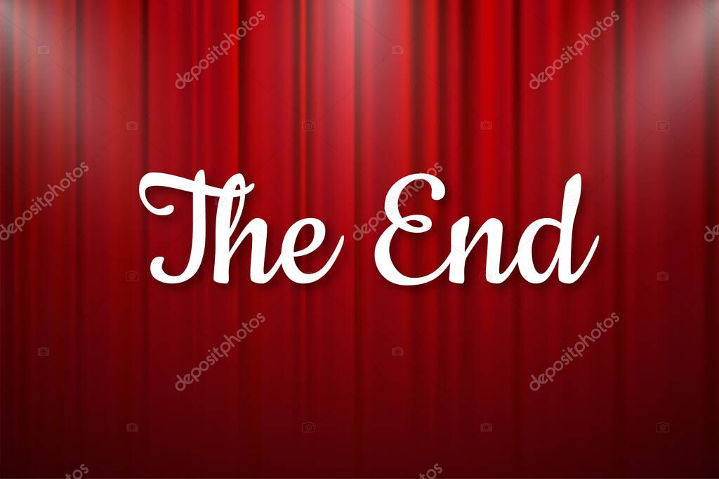 Old Movie ending screen background, the end vintage styled vector illustration