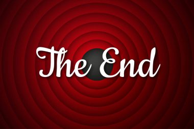 Eski Film bitiş ekranı arkaplanı, son vintage biçimindeki vektör çizimi