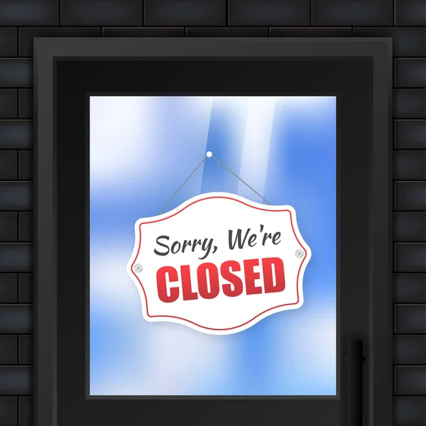 Closed Store Sign Door Sign Vector Illustration - Stok Vektor