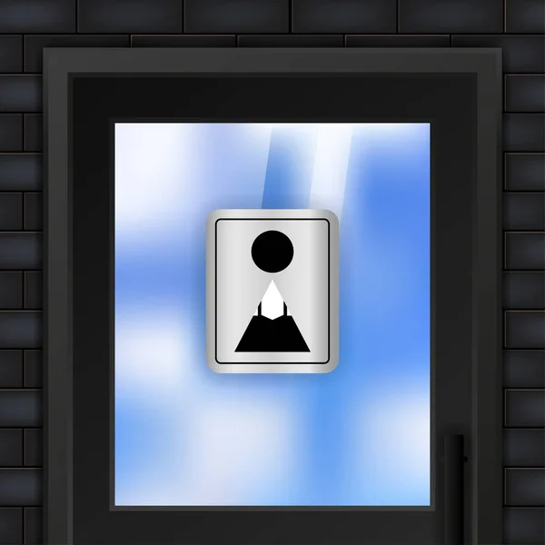 Door Plate Symbol Men Women Restroom Vector Illustration — Stock Vector