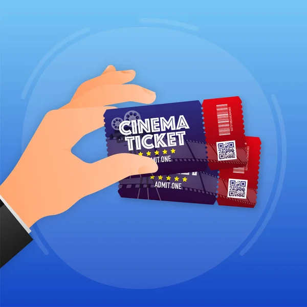 Cinema Ticket Card Music Movie Festival Vector Illustration — 스톡 벡터