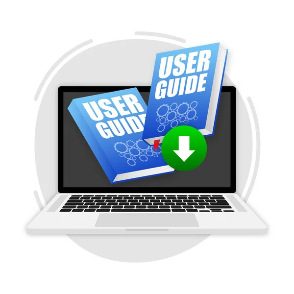 User Guide Books Download Icon Textbook Bookmark Diary Notebook Vector — Stockvektor