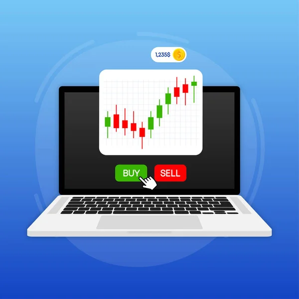 Handel Online Akcjami Analiza Techniczna Wykresów Świeczników Indeks Giełdowy — Wektor stockowy
