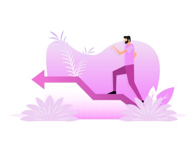 Go forward people. Flat design. Flat icon with go forward people.