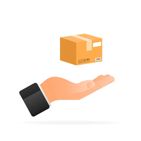 Delivery Box Gift Box Online Delivery Service Vector Illustration — 스톡 벡터