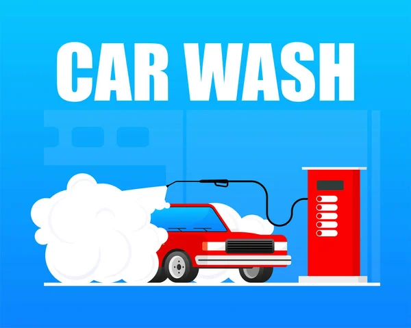 Car Washing Service Auto Service Washing Clean Car Vector Stock — Stockový vektor