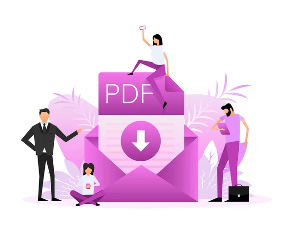 Download Pdf File Group People Pdf Document Isometric Vector Icon — Stock vektor