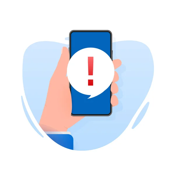 Error Smartphone Vector Icon Message Notification Icon Vector Illustration — ストックベクタ