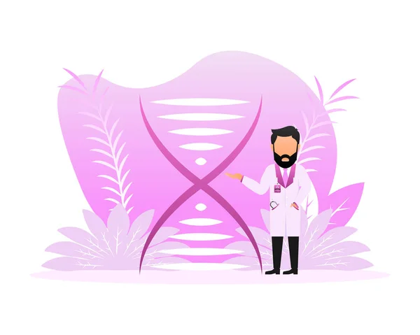 Dna Structure Testing Dna Researchers Making Vector Illustration — Vettoriale Stock