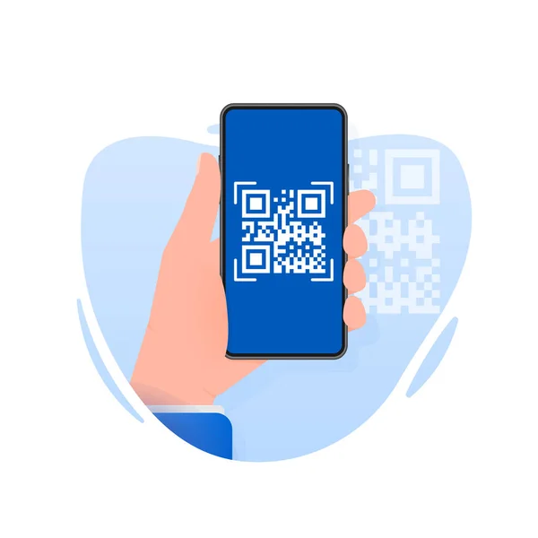 Scan Code Smartphone White Background Isolated White Background Bar Code — ストックベクタ