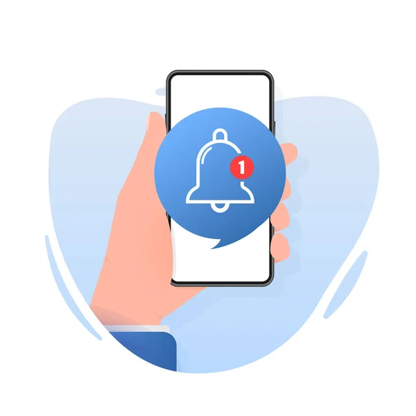 Смартфон Сообщений Электронной Почты Значок Уведомления Концепция Цифрового Маркетинга — стоковый вектор