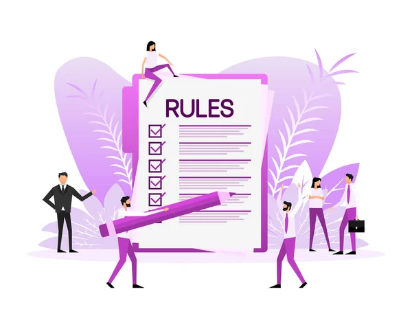 Rules People Great Design Any Purposes Flat Vector Illustration Character — Stok Vektör
