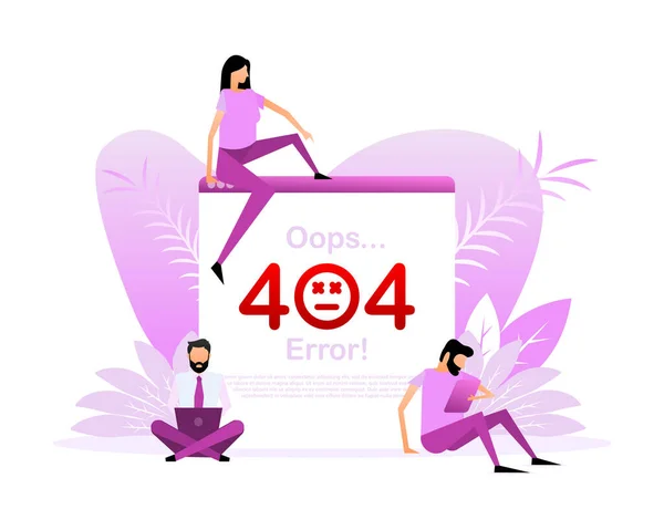 404 Great Design Any Purposes Flat Style People Internet Network — Vector de stock