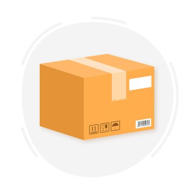 Delivery box. Gift box. Online delivery service. Vector illustration