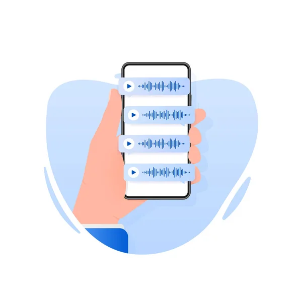 Voice Messages Bubbles Message Notification Messengers Social Media Vector Illustration — Stok Vektör