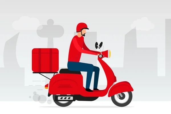 Online Delivery Courier Service Delivery Fast Money Map Tracking Scooter — Stockový vektor