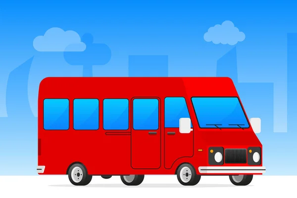 City Bus, public transport, intercity transportation Vector illustration