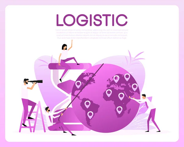 Logistic People Great Design Any Purposes Vector Illustration — Stock vektor