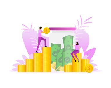 Finans işçileri, her türlü amaç için harika bir tasarım. Vektör illüstrasyonu.