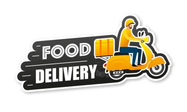 Online delivery. Courier service delivery. Fast money. Map tracking, scooter Vector illustration
