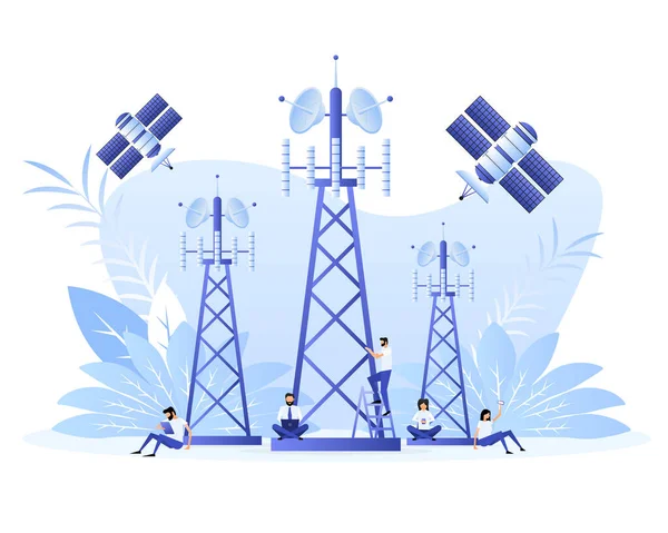 Ασύρματο Δίκτυο Κινητό Internet Υψηλής Ταχύτητας Δίκτυο Σημάτων — Διανυσματικό Αρχείο