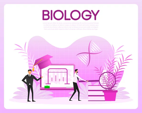 Biology School Plant Equipment Student Studying Social Natural Science — Stok Vektör