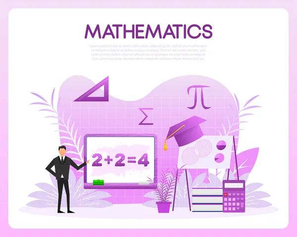 Формули Математичної Теорії Тема Математичної Школи Вивчення Математики Ідея — стоковий вектор