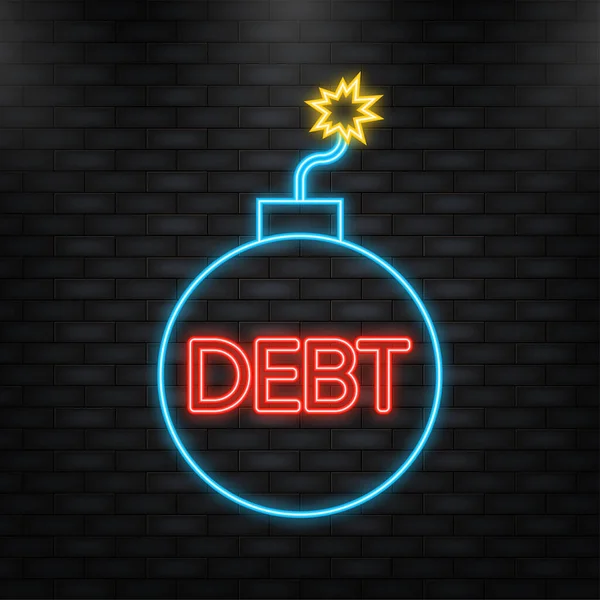 债务和信贷 为你的生意奋斗 用于概念设计的卡片 — 图库矢量图片