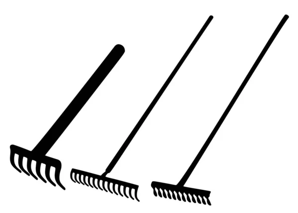 Garden Rake Set Vector Image — Stock Vector