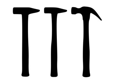 Çekiç tamir ve inşaat seti. Vektör resmi.