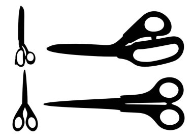 Depoda büyük bir makas var. Vektör resmi.