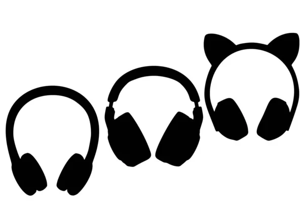 Große Kopfhörer Gehören Zum Sortiment Vektorbild — Stockvektor