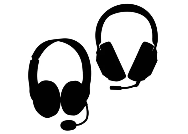 Mikrofonlu Kulaklıklar Vektör Resmi — Stok Vektör