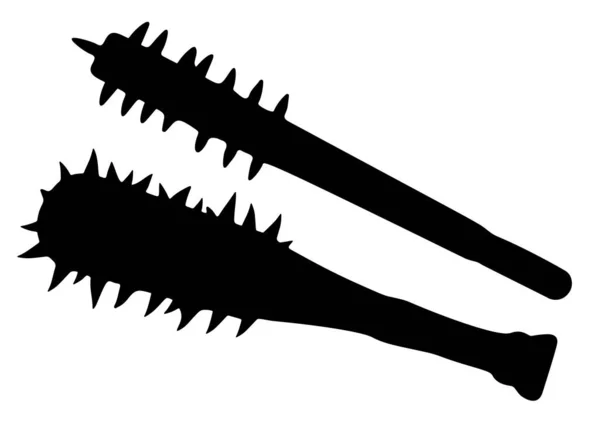 Eine Reihe Von Stacheligen Fledermäusen Für Den Kampf Vektorbild — Stockvektor
