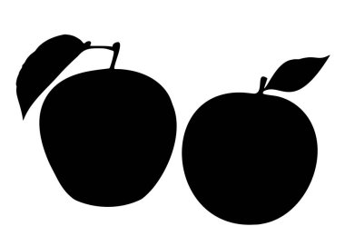 Yapraklı elma. Vektör resmi.