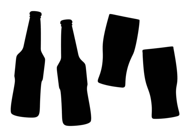 Bière Avec Verres Dans Set Image Vectorielle — Image vectorielle